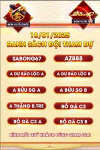 THÔNG BÁO GIẢI CPC1 NGÀY 18/1/2025